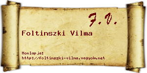 Foltinszki Vilma névjegykártya